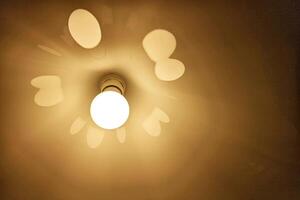 Glowing Warm Light Bulb Illuminates. photo