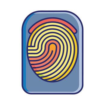 Digital fingerprint scan graphic highlighting modern technology security and identity verification vector