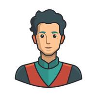 Flat illustration of a serious young man wearing a business casual outfit vector
