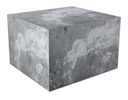 3d rendered sculpture of aged concrete cube with weathered surface and subtle cracks on isolated background png