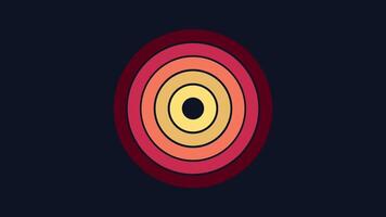 A target-like animated pulse of concentric circles in red and yellow tones, representing focus, energy, or goal-oriented visuals video