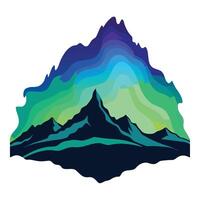 Mountain Landscape with Aurora Borealis, Abstract Design for Prints and Web vector