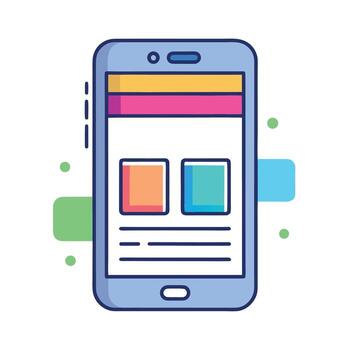 Colorful Smartphone App Interface Design with Two Content Blocks and Rounded Elements vector