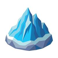 Abstract ice mountain illustration with cold blue and gray tones on white background vector