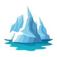 Minimalist illustration of icebergs floating in cold blue water environment landscape vector