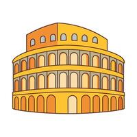 Stylized Colosseum illustration with multiple arches and layers on a white background vector