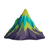 Abstract mountain landscape with geometric shapes and varied colors on a white background vector