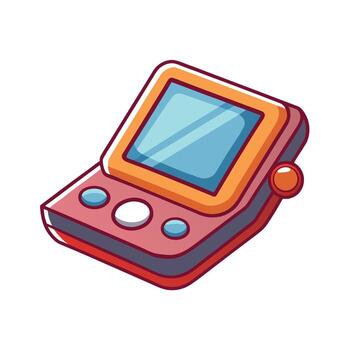 dibujos animados portátil juego consola con botones pantalla y palanca de mando para ilustración vector