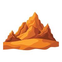 Warm toned desert landscape with mountains under a clear sky illustration vector
