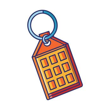 Orange tag keychain with pattern design graphic isolated on a white background vector