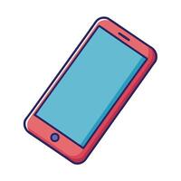 Illustration of modern smartphone with blank blue screen in flat design style vector
