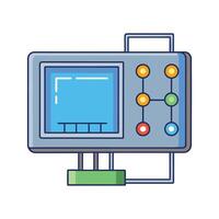 Isolated graphical representation of a laboratory device with screen and buttons vector
