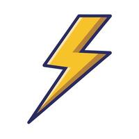 Illustration of a Stylized Yellow Lightning Bolt on a White Background vector