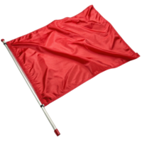Vibrant red flag waves gracefully, symbolizing alertness and caution in various contexts. Its smooth fabric catches light beautifully png