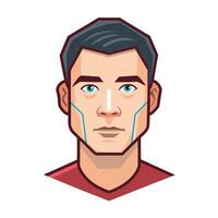 Stylized illustration of a man's face, head and shoulders against a white background vector