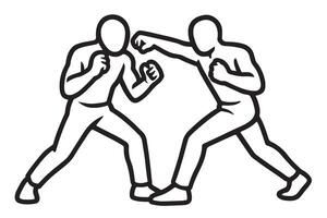 Two people are fighting in a boxing match vector