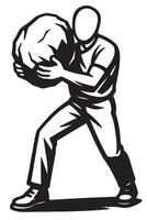 A man carrying a large rock vector