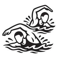 Two swimmers swimming in the water vector