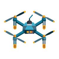 A blue drone with two propellers on top vector