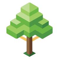 A green tree with a square base vector