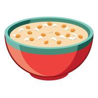 A bowl of rice with beans in it vector