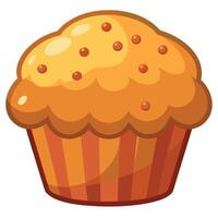 An orange muffin with brown dots on top vector