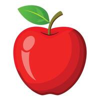 An apple with a leaf on it vector