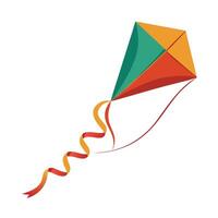 Colorful kite flying on white background vector