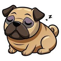 A cartoon pug dog sleeping vector
