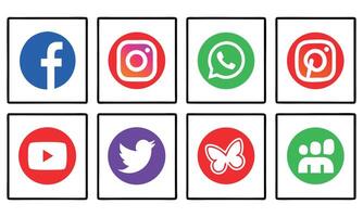 A Colorful Collection of Popular Social Media Logos Depicting Connectivity and Digital Communication in a Modern Technological Age vector