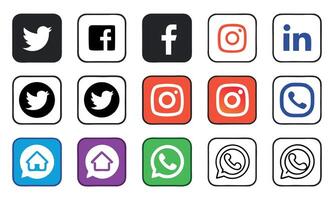 Collection of Social Media Logos Represents Digital Communication and Brand Presence on Various Platforms for Marketing vector