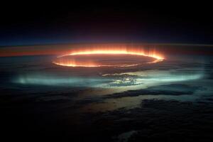 A bright ring of light is seen from space photo