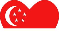 Singapore heart shaped icon flag illustrator national vector