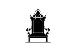 Elegant Royal Throne Illustration in Black and White Featuring a Silhouette Style on a White Background silhouette vector