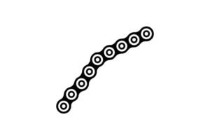 Isolated Black and White Bicycle Chain Graphic Illustration on a White Background for Transportation and Mechanical Concepts a Bold Silhouette simple bold silhouette illustration vector