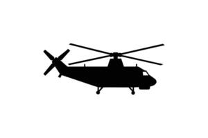 Helicopter Icon in Black and White Silhouette Style Isolated on White Background for Graphic Design and Illustration Projects silhouette vector