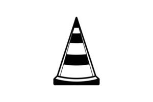 Striking Black and White Traffic Cone with Horizontal Stripes a Simple and Bold Graphic Silhouette This image features traffic cone bold vector