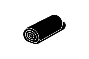 A black and white illustration of a rolled up towel vector