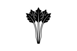 Elegant Beet Greens Illustration A Minimalist Design of Leafy Vegetables in Black and White Silhouette Style for Culinary and Botanical Projects silhouette This minimalist vector