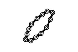 Detailed Black and White Bicycle Chain Illustration Depicting Interlocking Links and Circular Details Presented as a Clean and Striking Silhouette bicycle chain shown clean vector