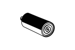 A black and white illustration of a roll of paper vector