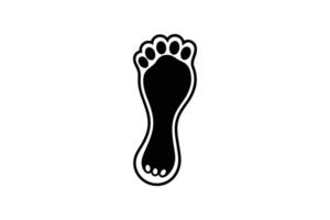 Distinctive Footprint Illustration Featuring Toes and Heel Presented in a Clean Black and White Silhouette Style Isolated on a White Background silhouette black white vector