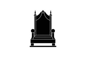 Majestic Throne Illustration Featuring a High Back and Armrests in a Bold Black Silhouette Style vector