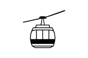 Simple Gondola Lift Icon Isolated on White Background Mountain Transportation Modern Cable Car Minimalist Design Silhouette vector