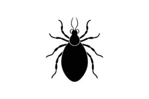 Detailed Black Tick Illustration on White Background Featuring a Silhouette Style Ideal for Educational and Medical Content silhouette vector