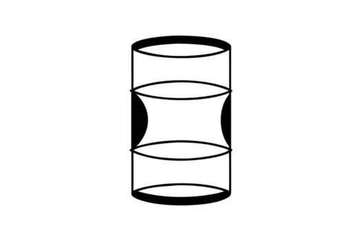 Abstract Geometric Shape with Cylindrical and Concave Forms in Black and White Silhouette Style silhouette This image showcases abstract geometric shape vector