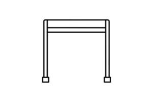 Simple Minimalist Hurdle Icon in Black Outline Style Representing Obstacles and Challenges Isolated on White Background silhouette vector