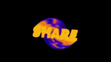 Swirling heat map share titles on a transparent alpha channel video