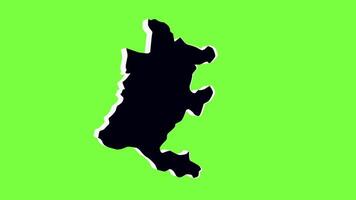 green screen 3d map of Bandipur in nepal video