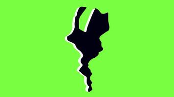 green screen 3d map of Khandbari in nepal video